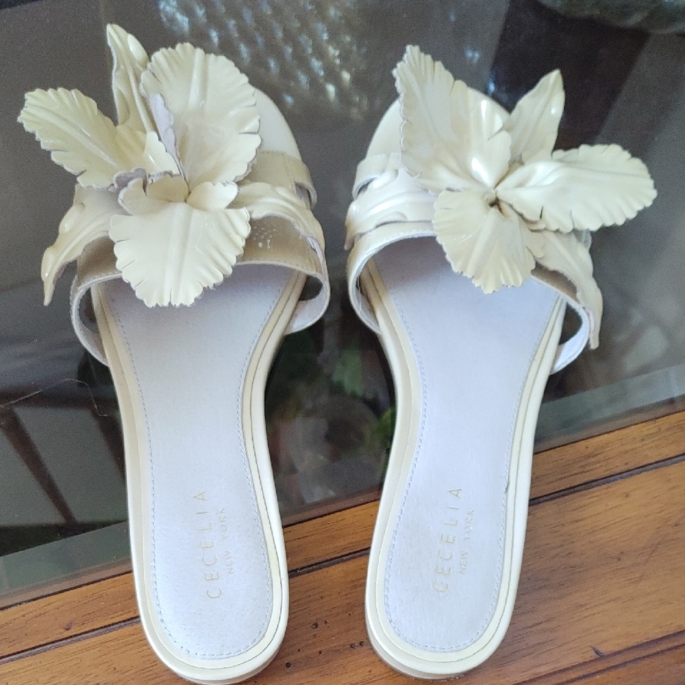 Cecelia New York Ivory Floral Sandals